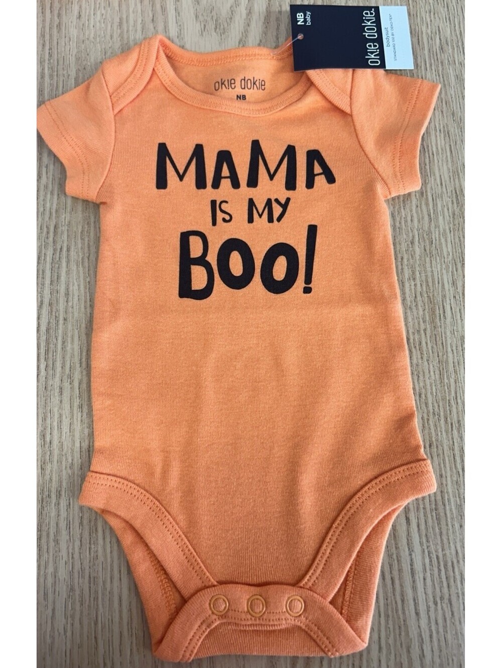 Okie Dokie Orange One Piece . Mama Is My Boo On Front. Size Newborn. NWT [COPY]